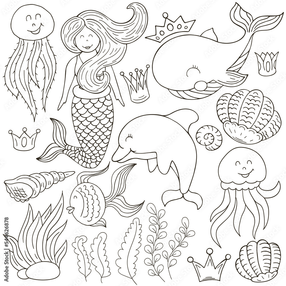 Monochrome Illustrations in hand draw style Monochrome Illustrations in hand draw style