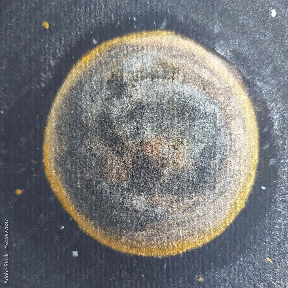 Hand drawn watercolor drawing of moon illustration art Stock