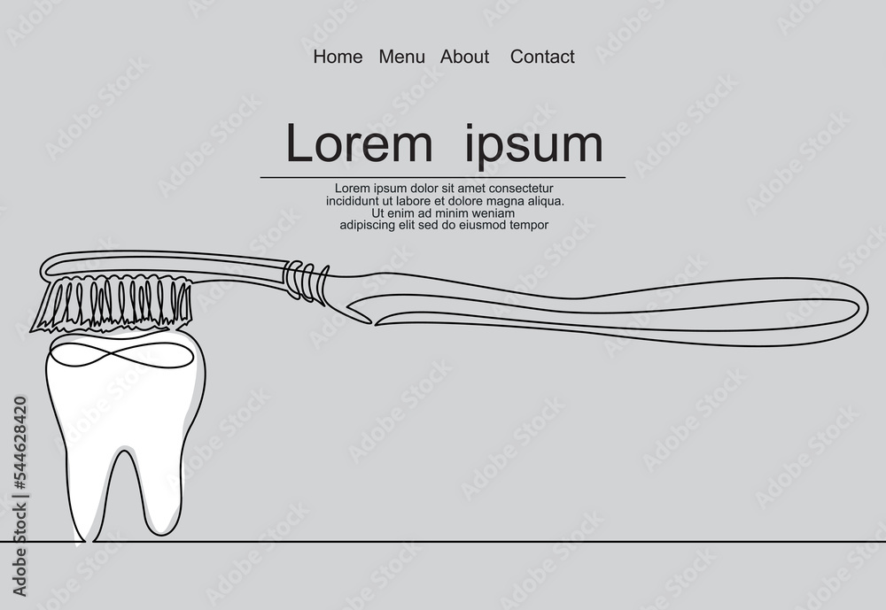 Toothbrush, line vector sign. Hygiene and teeth care symbol, logo ...