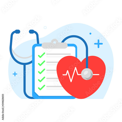 heart medical examination concept illustration flat design vector eps10. modern graphic element for landing page, empty state ui, infographic, icon