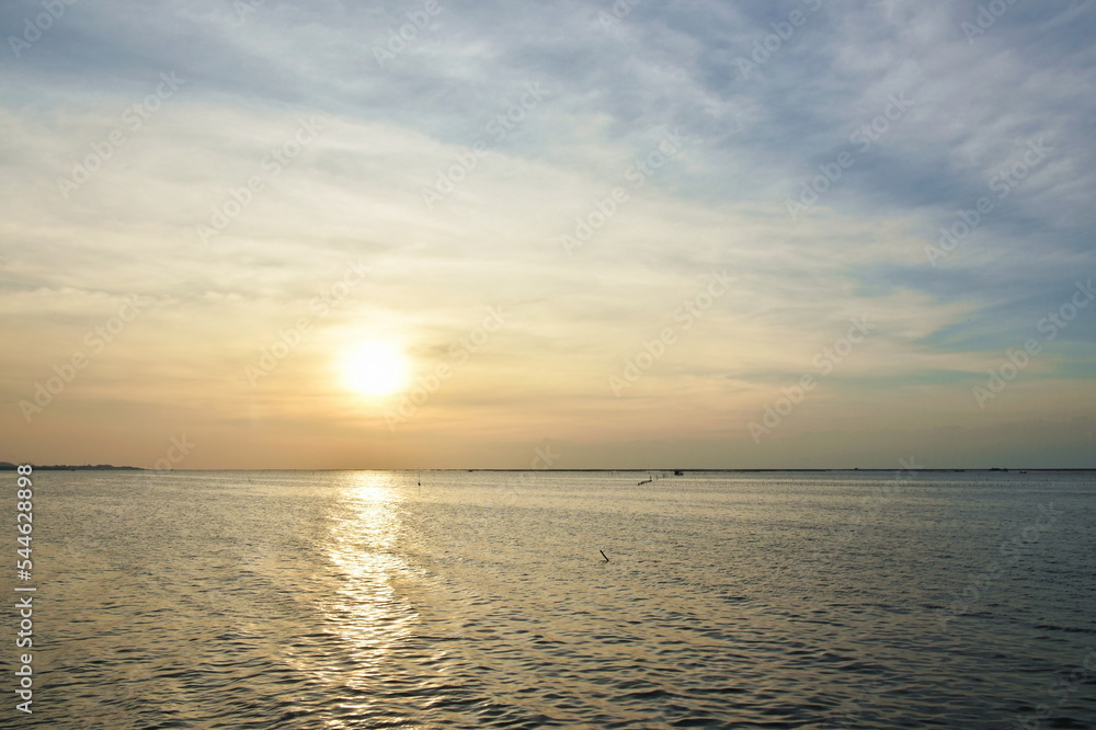 landscape of sea in sunset in Thailand 