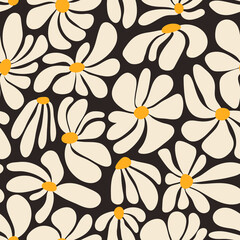 Crédence de cuisine Styles patrons Motif floral hippie rétro années 70  © Evgeniya Khudyakova