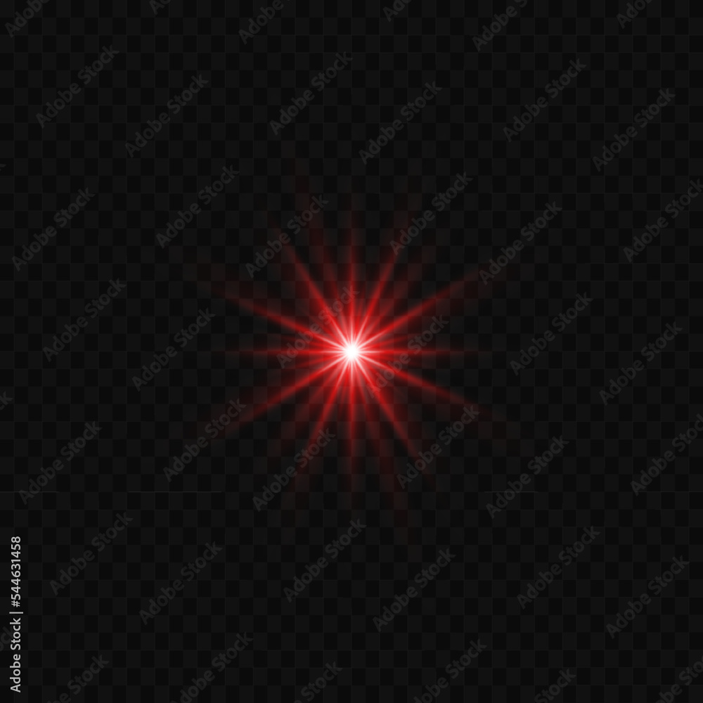 Red glowing circle of light burst, star, explosion on a transparent background. Red glowing circle of light burst, star, explosion on a transparent background.