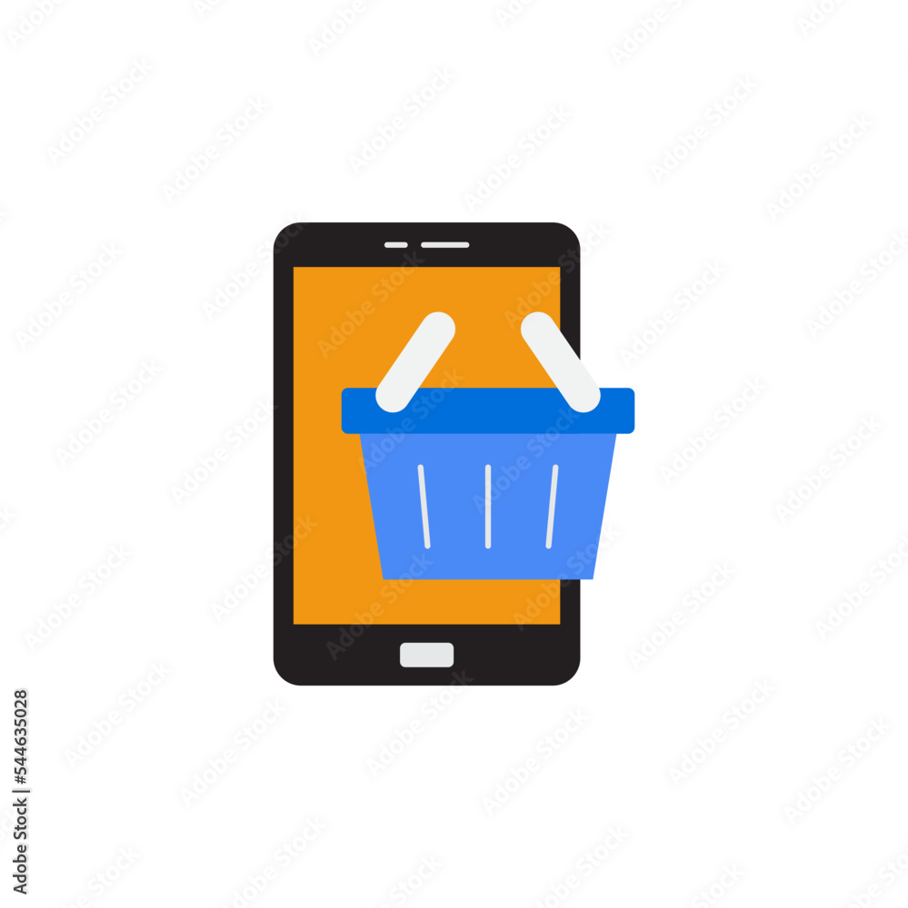 Online purchases icon in color, isolated on white background Online purchases icon in color, isolated on white background