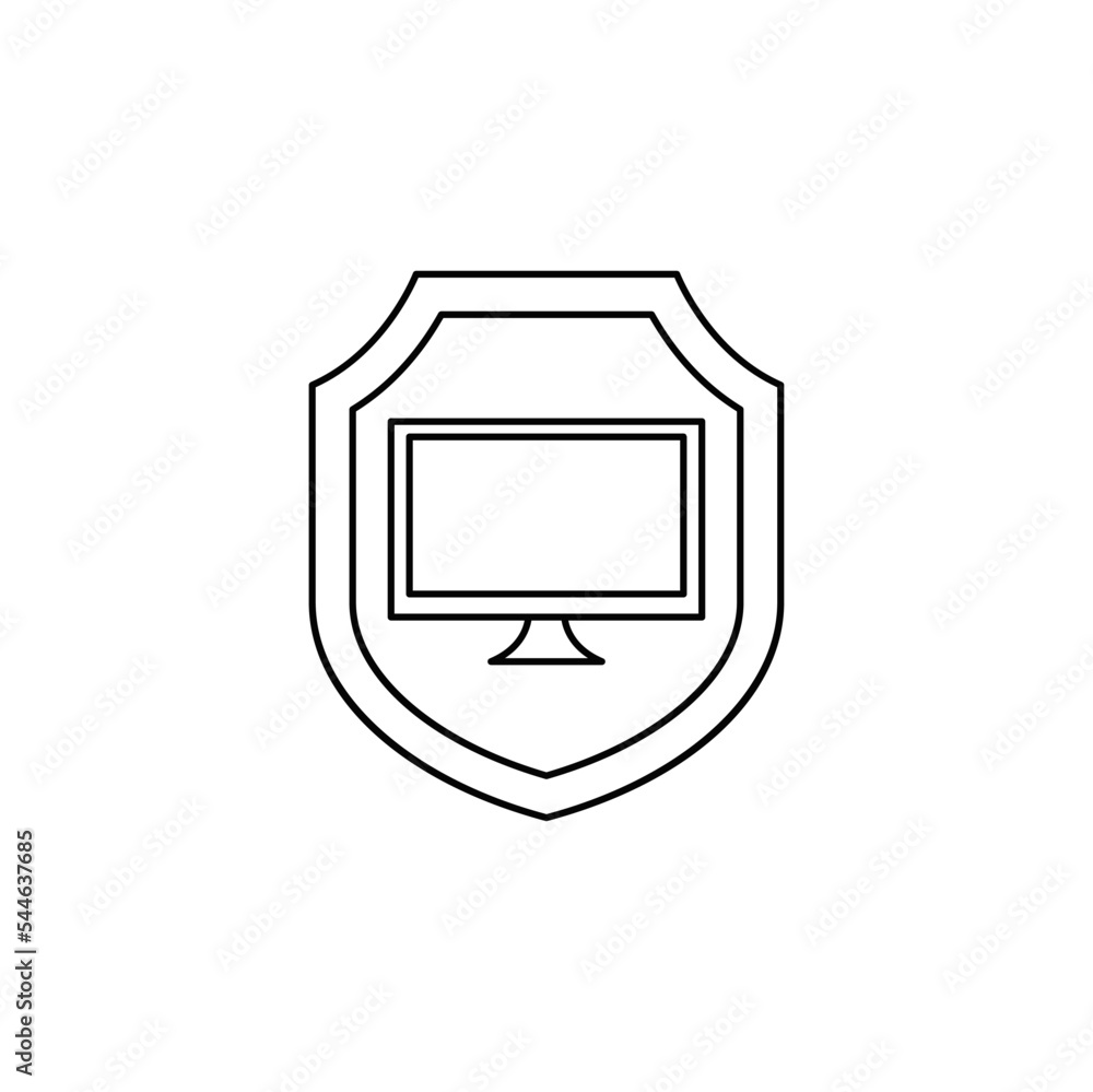 Computing security icon in line style icon, isolated on white background Computing security icon in line style icon, isolated on white background