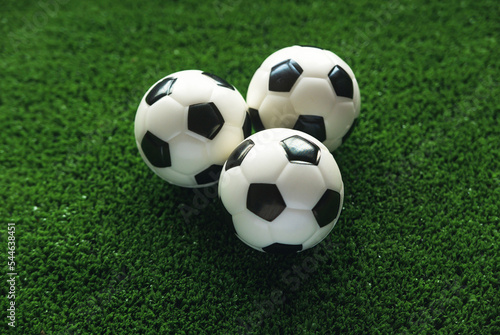 Soccer ball on the football field.