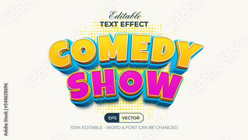 Fotografiet comedy show text effect style. Editable text effect.