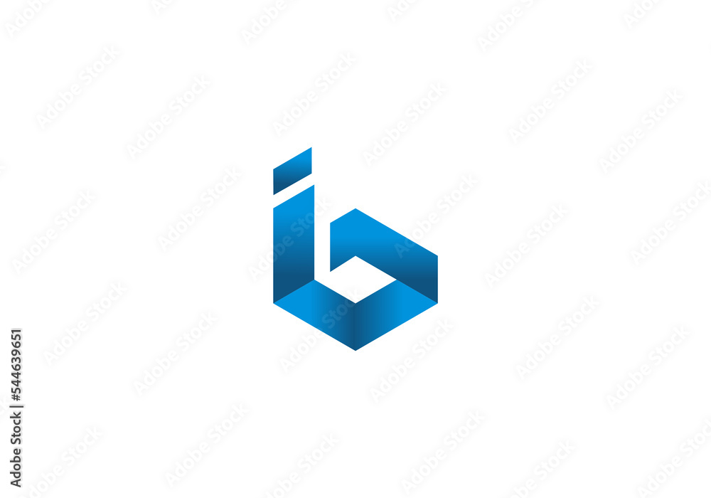 IB initial letter logo 3D initial company icon business logo background illustration IB initial letter logo 3D initial company icon business logo background illustration