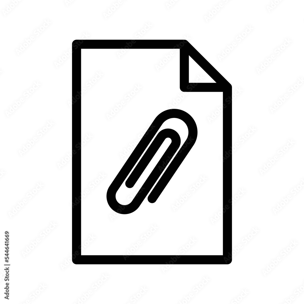 Paper line icon illustration with paper clip. suitable for document attachment icon. icon related to document. Simple vector design editable. Pixel perfect at 32 x 32 Paper line icon illustration with paper clip. suitable for document attachment icon. icon related to document. Simple vector design editable. Pixel perfect at 32 x 32