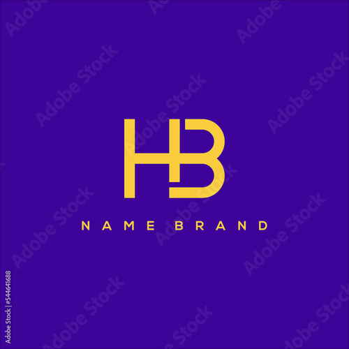 HB abstract vector logo. BH initials icon template