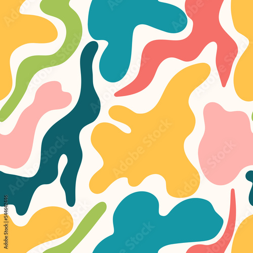 Abstract Shapes  Trendy Boho Colorful Seamless Pattern