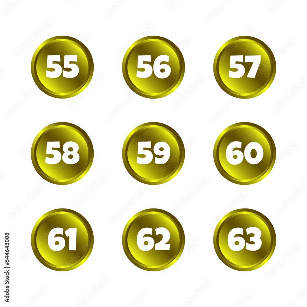 Numeric icon set vector design templates Numeric icon set vector design templates