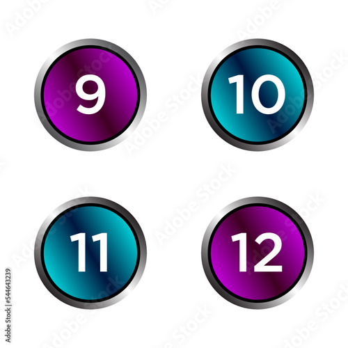 Numeric icon set vector design templates