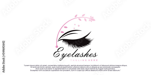 Eye lashes logo design with creative modern concept Premium Vector