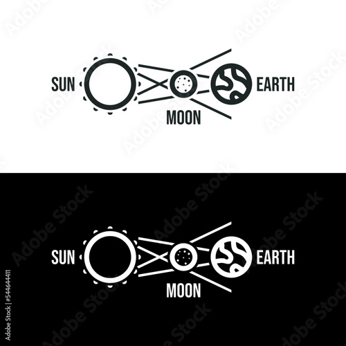 Solar eclipse icon isolated on white background