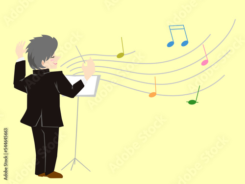 心地よく演奏を指揮する指揮者
