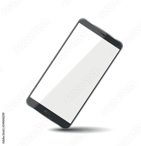 Realistic smartphone mockup. Cellphone frame with blank display isolated templates, phone different angles views. Vector mobile device concept