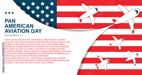 Pan American Aviation Day background. Vector design illustration.