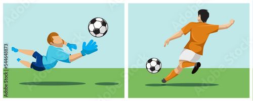 Futbol players. goalkeeper. striker. forward. futbol soccer. fotball ball
