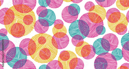 Scribble circle shapes of lines seamless pattern graphic design