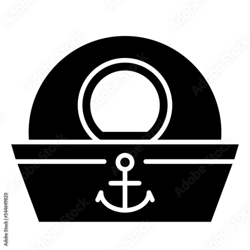 sailor hat and seaman cap icon illustration
