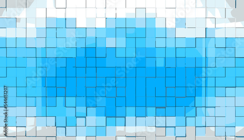 Fondo abstracto tecnologico de cubos o mosaico en color azul