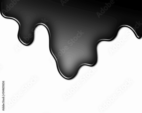 Fondo de liquido negro o petroleo.Tinta negra sobre fondo blanco.