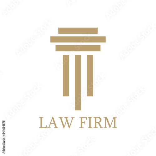 Pillar Vector Icon. Law Office Logo 
