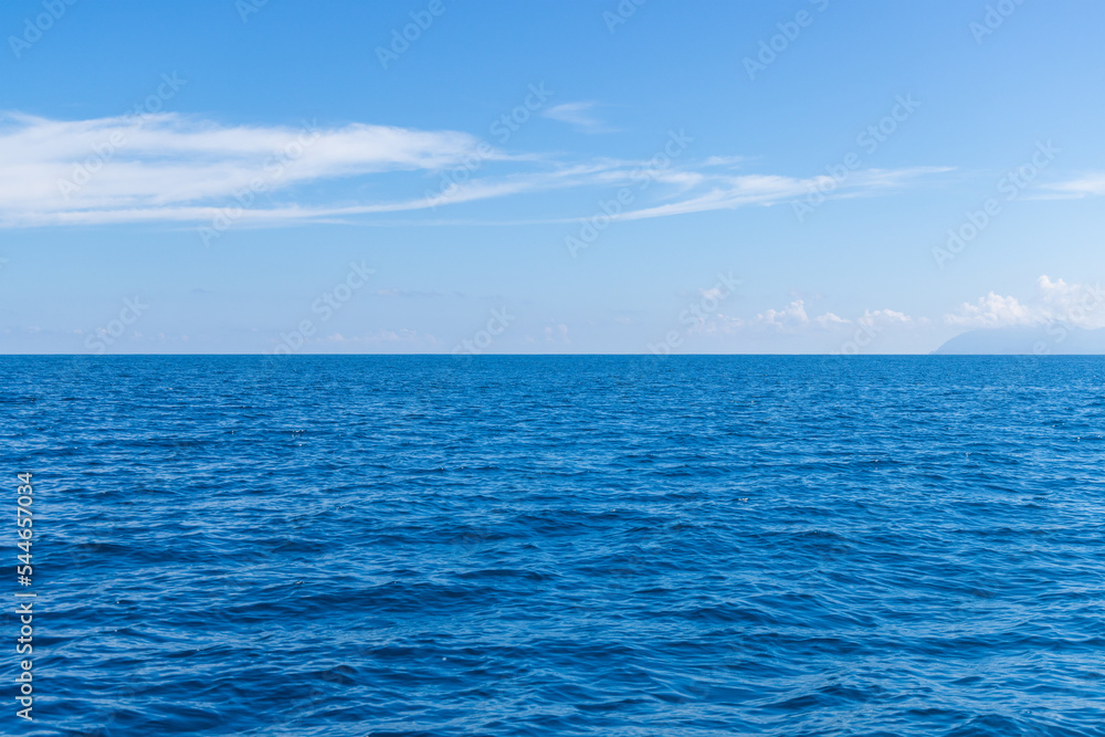 Sea and the sky in blue color