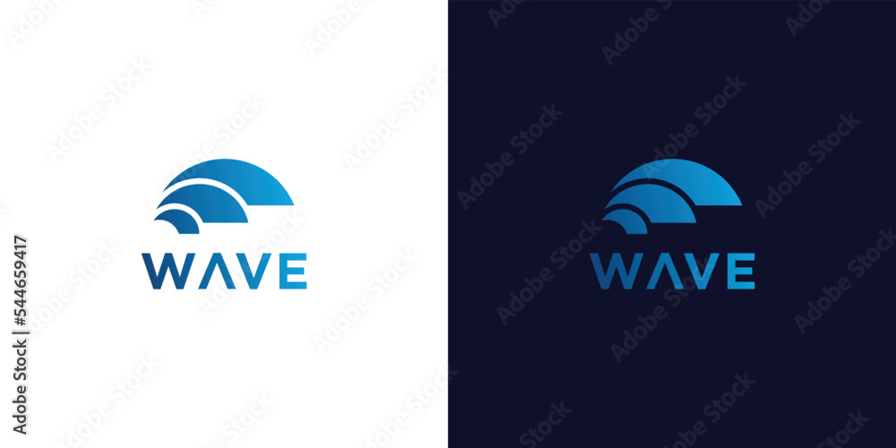 Naklejka premium Modern and unique wave logo design 5