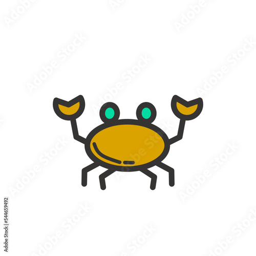 flat underwater habitat icon of Crab