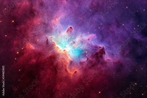 Fotografia Digitally generated fictional Image of galaxy's gas explotion.