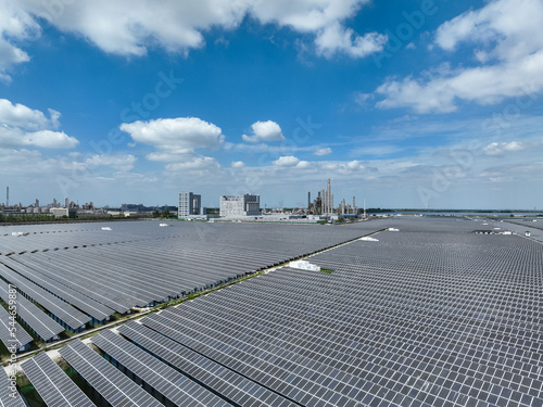 solar panels in power station