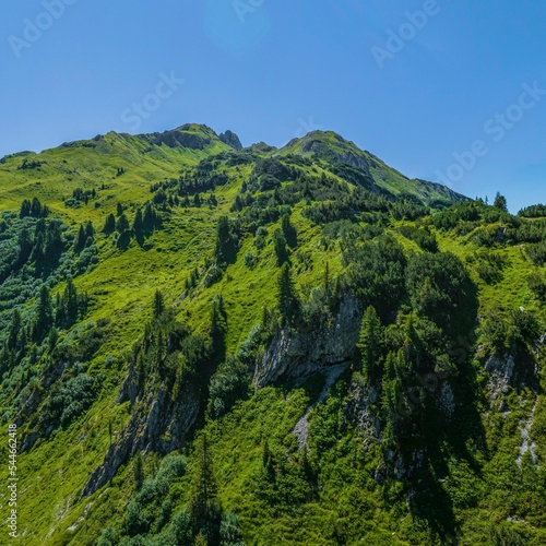 Hochgebirgslandschaft am Formarinsee - Ausblick zum Berg Formaletsch nahe der Freiburger Hütte photo