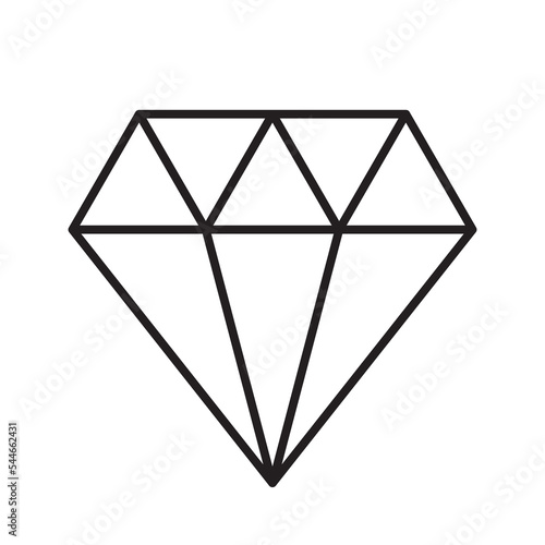 diamond icon linear, vector illustration 