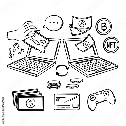 NFT TRADING E-Commerce Online Sells Store Online Selling Of Arts And Musical Works For Crypto Network Technology For Trade Marketplace With Non-fungible Token