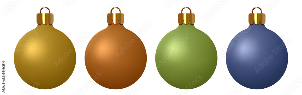 Obraz premium Christmas ornaments. Set of Christmas balls. Vector illustration isolated on white background.