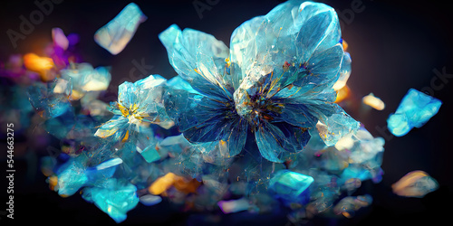 abstract colorful crystal flowers as nature wallpaper background