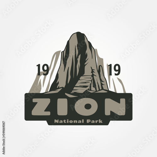 Zion vintage logo vector symbol illustration design