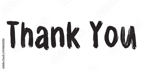black thank you text design vector