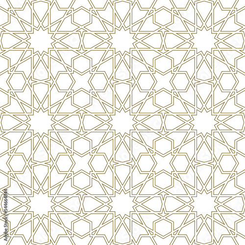 Seamless arabic geometric ornament in brown color.