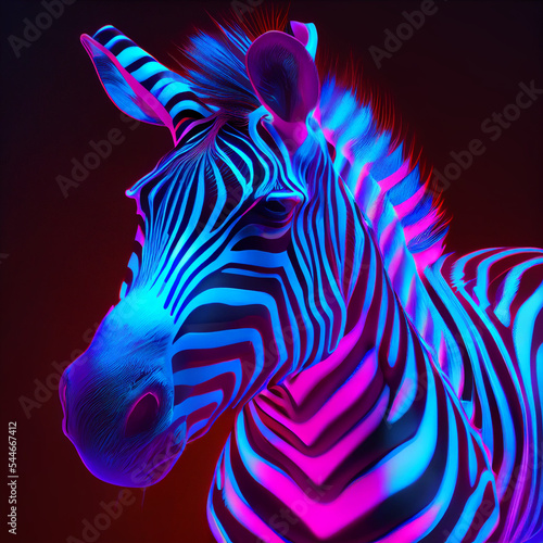Psychedelic UV Neon Zebra
