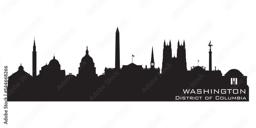 Washington DC city skyline vector silhouette