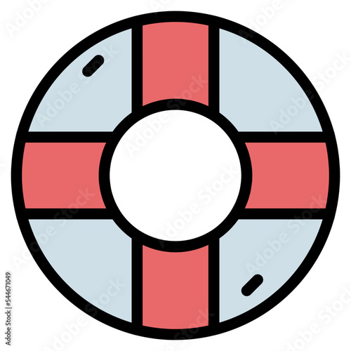 Life preserver filled outline icon style
