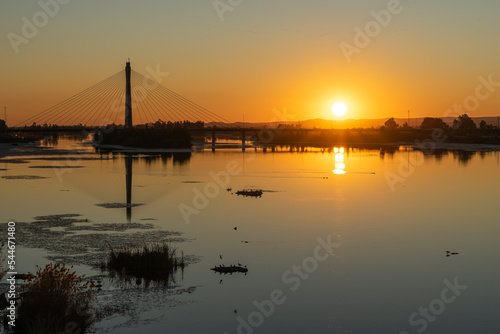 Sunset overlooking the Royal Bridge in Badajoz photo