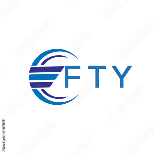 FTY letter logo. FTY blue image on white background. FTY vector logo design for entrepreneur and business. FTY best icon. photo