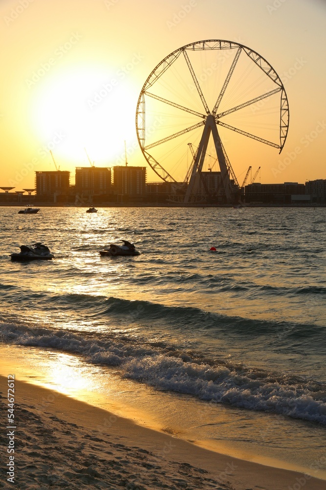 Dubai beach sunset view