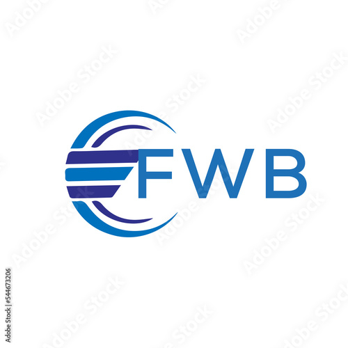 FWB letter logo. FWB blue image on white background. FWB vector logo design for entrepreneur and business. FWB best icon. photo