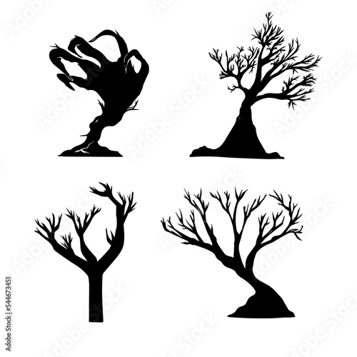 scary horror tree illustration collection