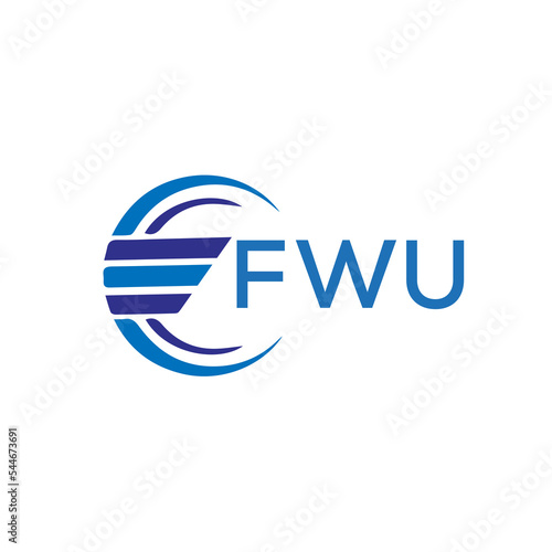 FWU letter logo. FWU blue image on white background. FWU vector logo design for entrepreneur and business. FWU best icon. photo